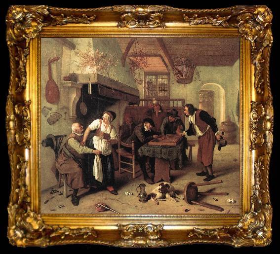 framed  Jan Steen In the Tavern, ta009-2